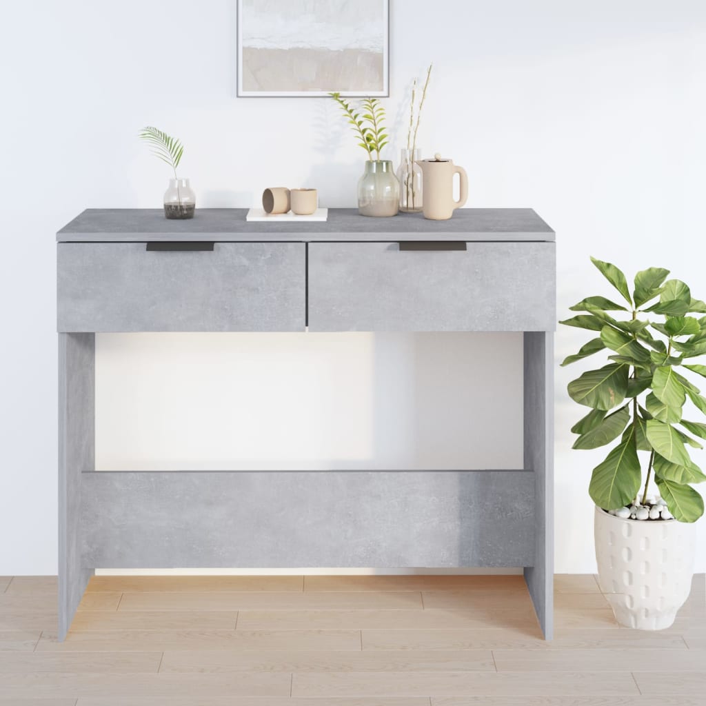 vidaXL Măsuță consolă, gri beton, 90x36x75 cm, lemn prelucrat vidaXL Măsuță consolă, gri beton, 90x36x75 cm, lemn prelucrat