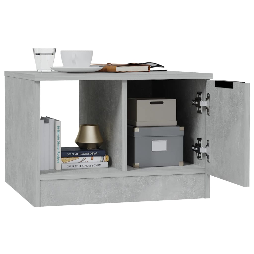 vidaXL Măsuță de cafea, gri beton, 50x50x36 cm, lemn prelucrat