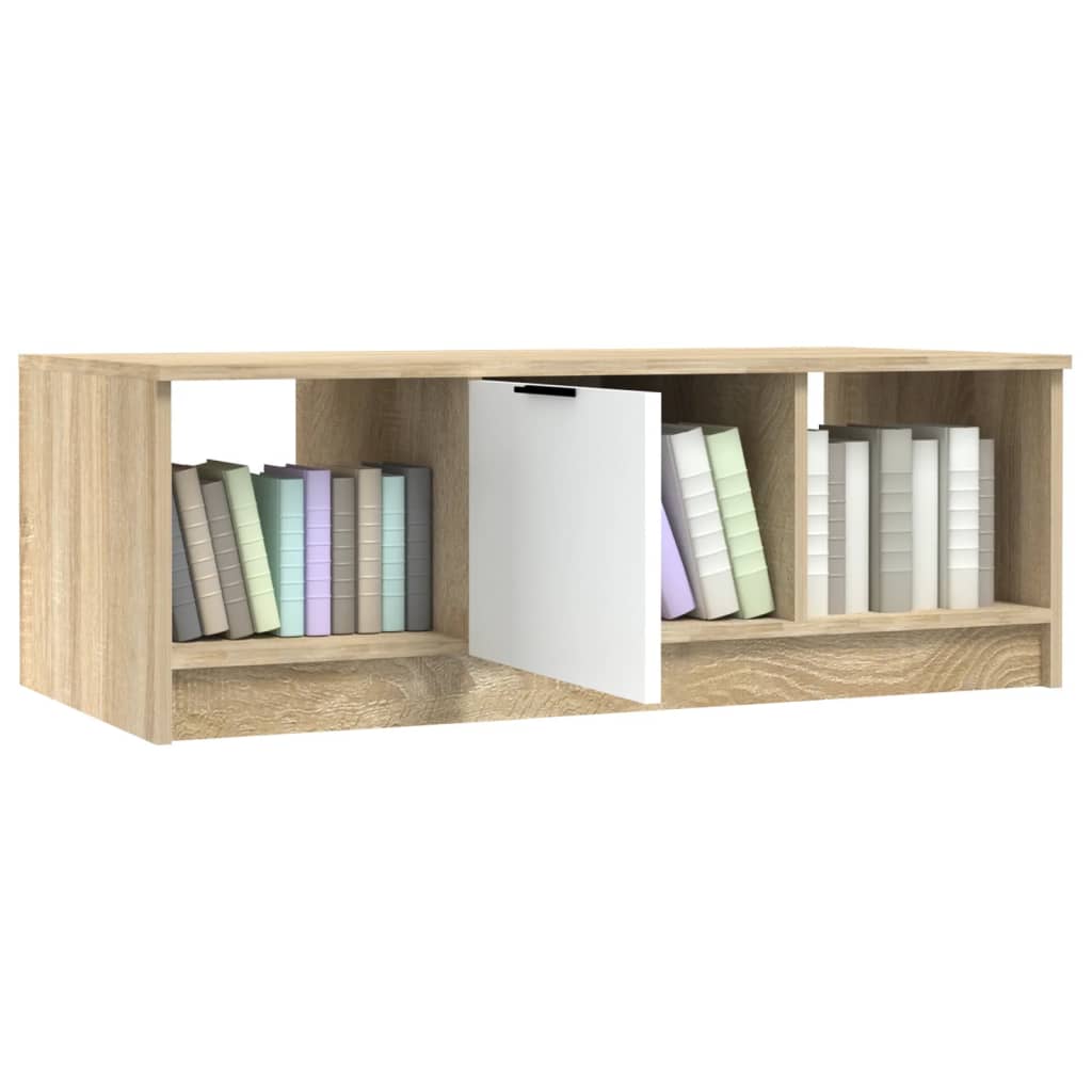 vidaXL Măsuță cafea, alb / stejar sonoma, 102x50x36 cm, lemn prelucrat vidaXL Măsuță cafea, alb / stejar sonoma, 102x50x36 cm, lemn prelucrat