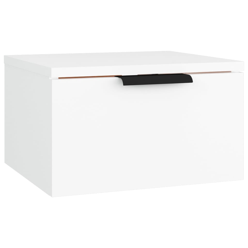 vidaXL Noptiere de perete, 2 buc., alb, 34x30x20 cm