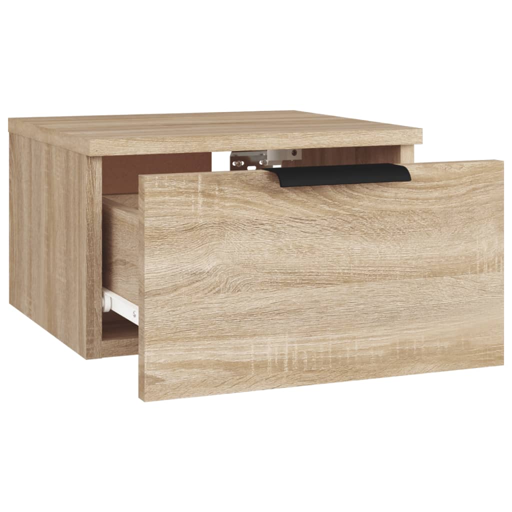 vidaXL Noptiere de perete, 2 buc., stejar sonoma, 34x30x20 cm