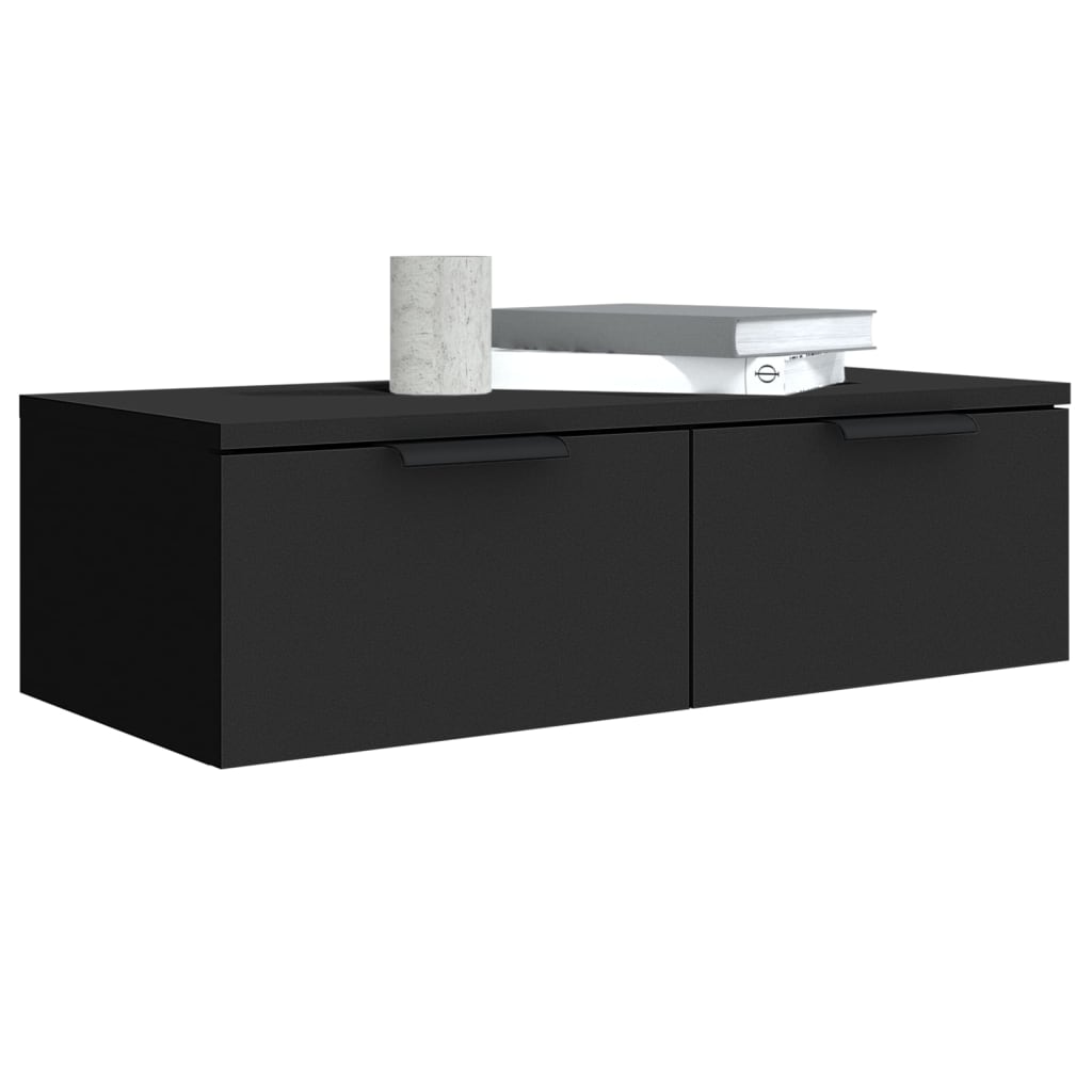 vidaXL Dulap de perete, negru, 68x30x20 cm, lemn compozit vidaXL Dulap de perete, negru, 68x30x20 cm, lemn compozit