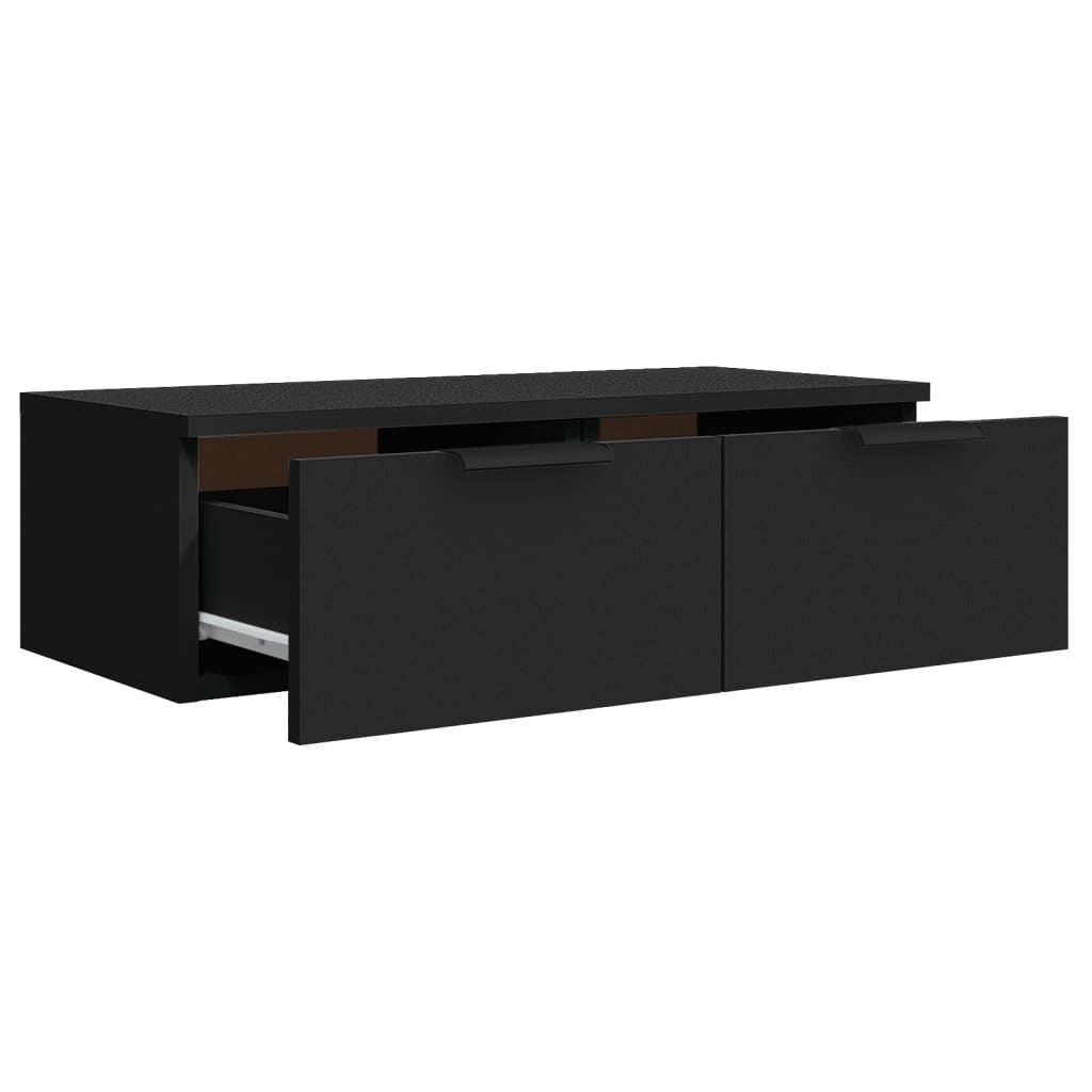 vidaXL Dulap de perete, negru, 68x30x20 cm, lemn compozit vidaXL Dulap de perete, negru, 68x30x20 cm, lemn compozit