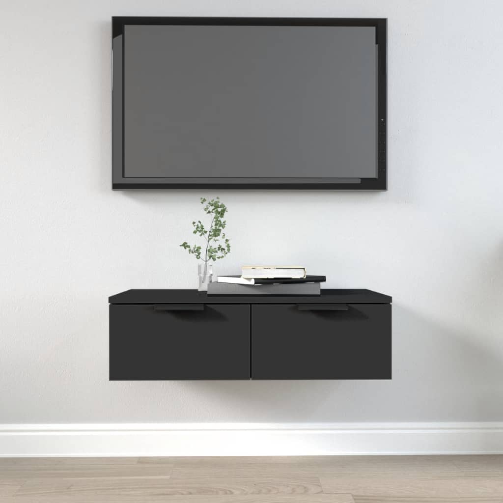 vidaXL Dulap de perete, negru, 68x30x20 cm, lemn compozit vidaXL Dulap de perete, negru, 68x30x20 cm, lemn compozit