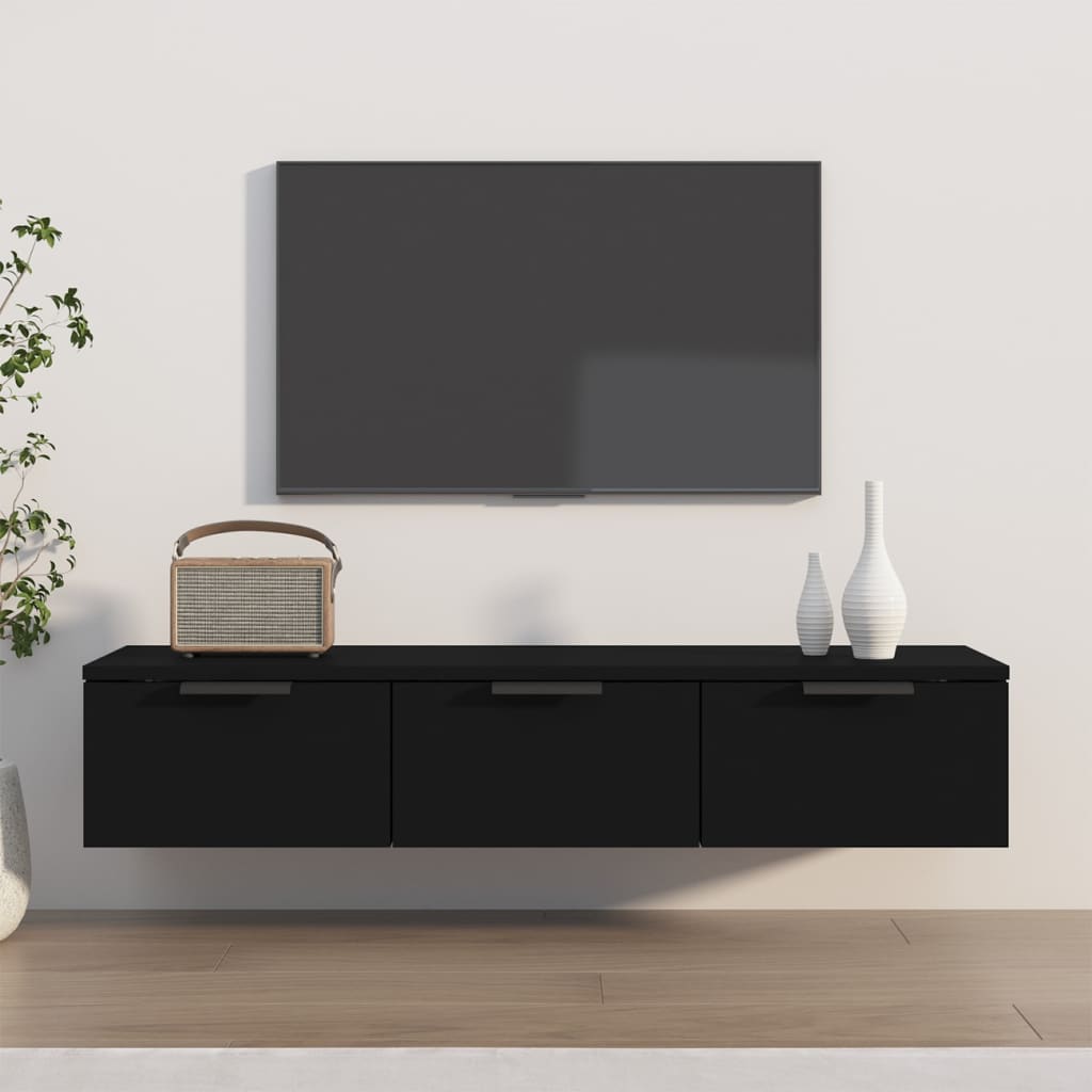 vidaXL Dulap de perete, negru, 102x30x20 cm, lemn prelucrat vidaXL Dulap de perete, negru, 102x30x20 cm, lemn prelucrat