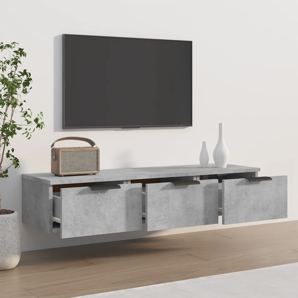vidaXL Dulap de perete, gri beton, 102x30x20 cm, lemn compozit vidaXL Dulap de perete, gri beton, 102x30x20 cm, lemn compozit