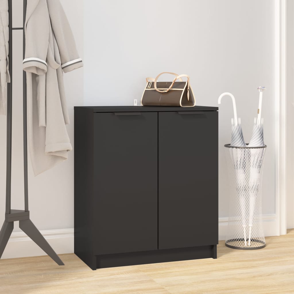 vidaXL Pantofar, negru, 59x35x70 cm, lemn compozit vidaXL Pantofar, negru, 59x35x70 cm, lemn compozit