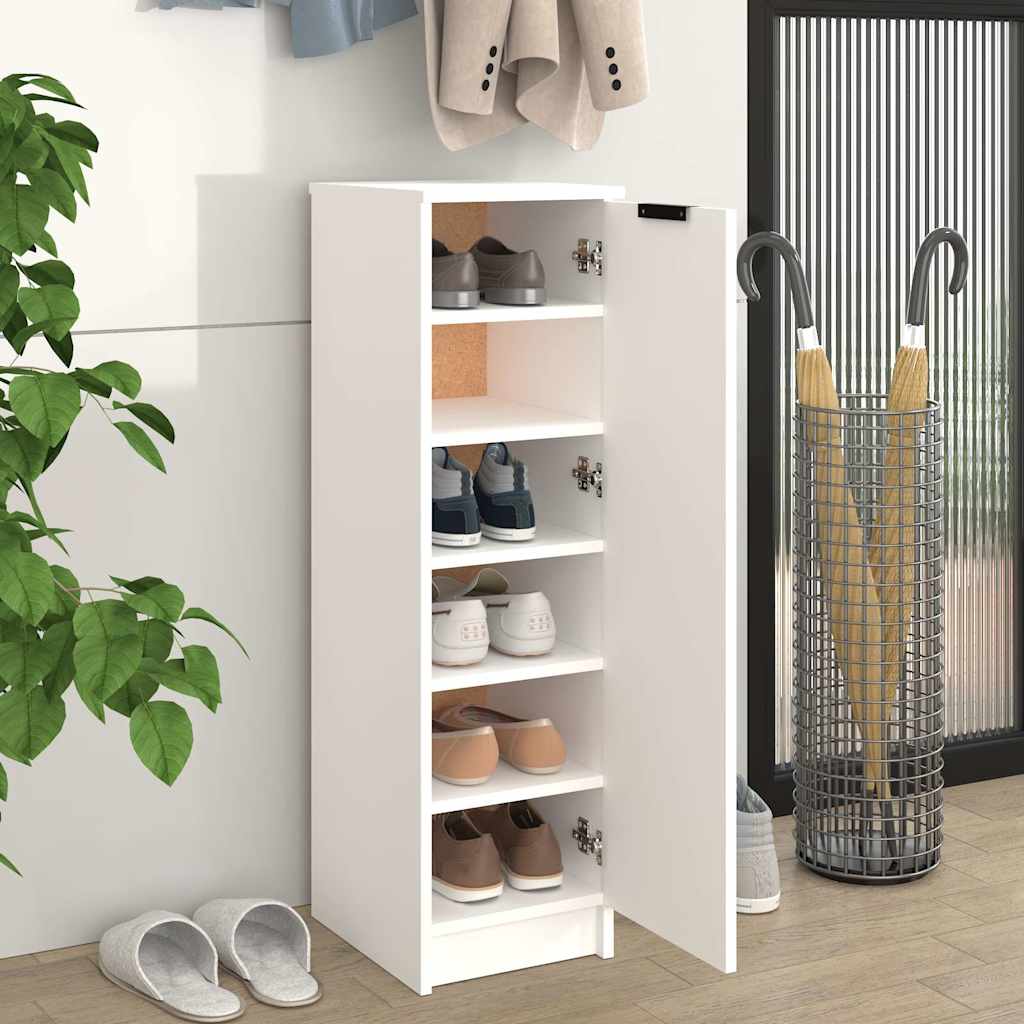 vidaXL Pantofar, alb, 30x35x100 cm, lemn compozit