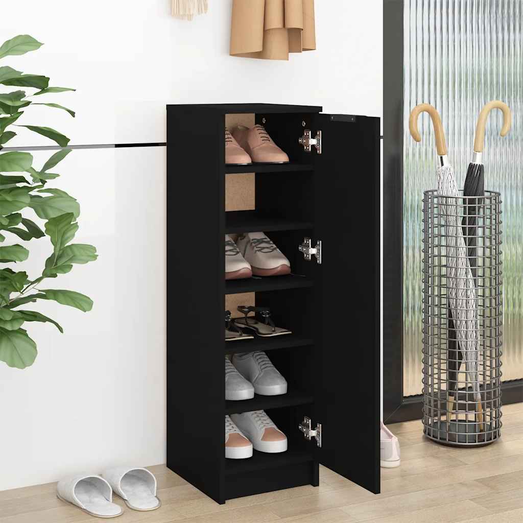 vidaXL Pantofar, negru, 30x35x100 cm, lemn compozit vidaXL Pantofar, negru, 30x35x100 cm, lemn compozit