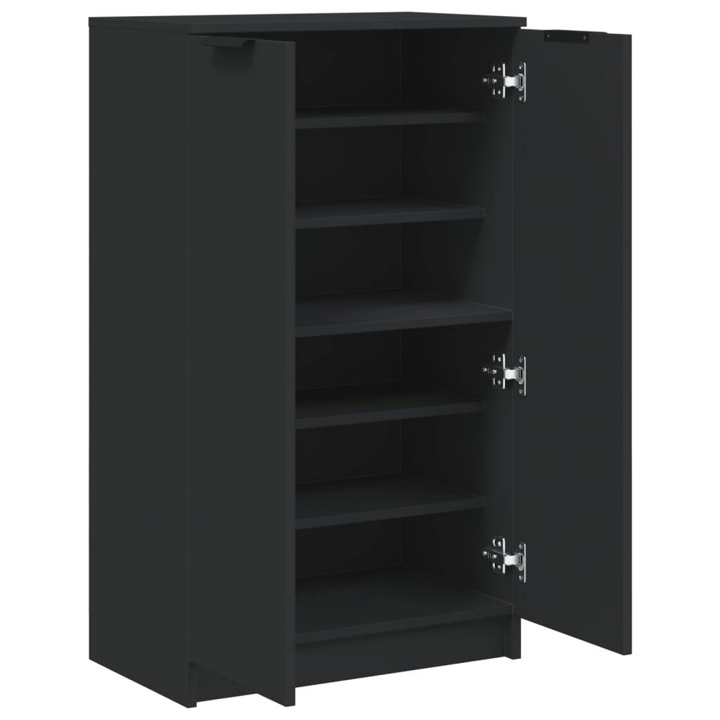 vidaXL Pantofar, negru, 59x35x100 cm, lemn prelucrat vidaXL Pantofar, negru, 59x35x100 cm, lemn prelucrat