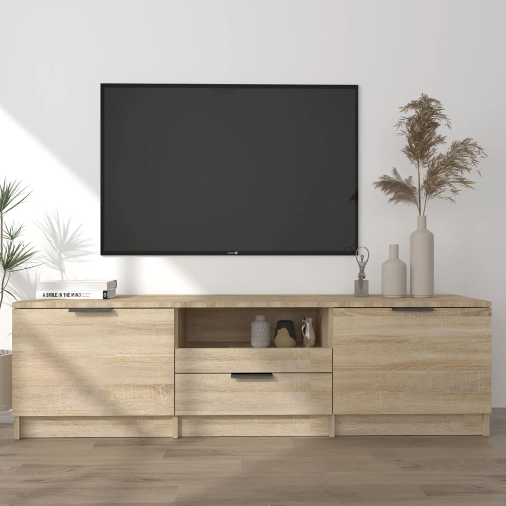 vidaXL Comodă TV, stejar sonoma, 140x35x40 cm, lemn prelucrat vidaXL Comodă TV, stejar sonoma, 140x35x40 cm, lemn prelucrat