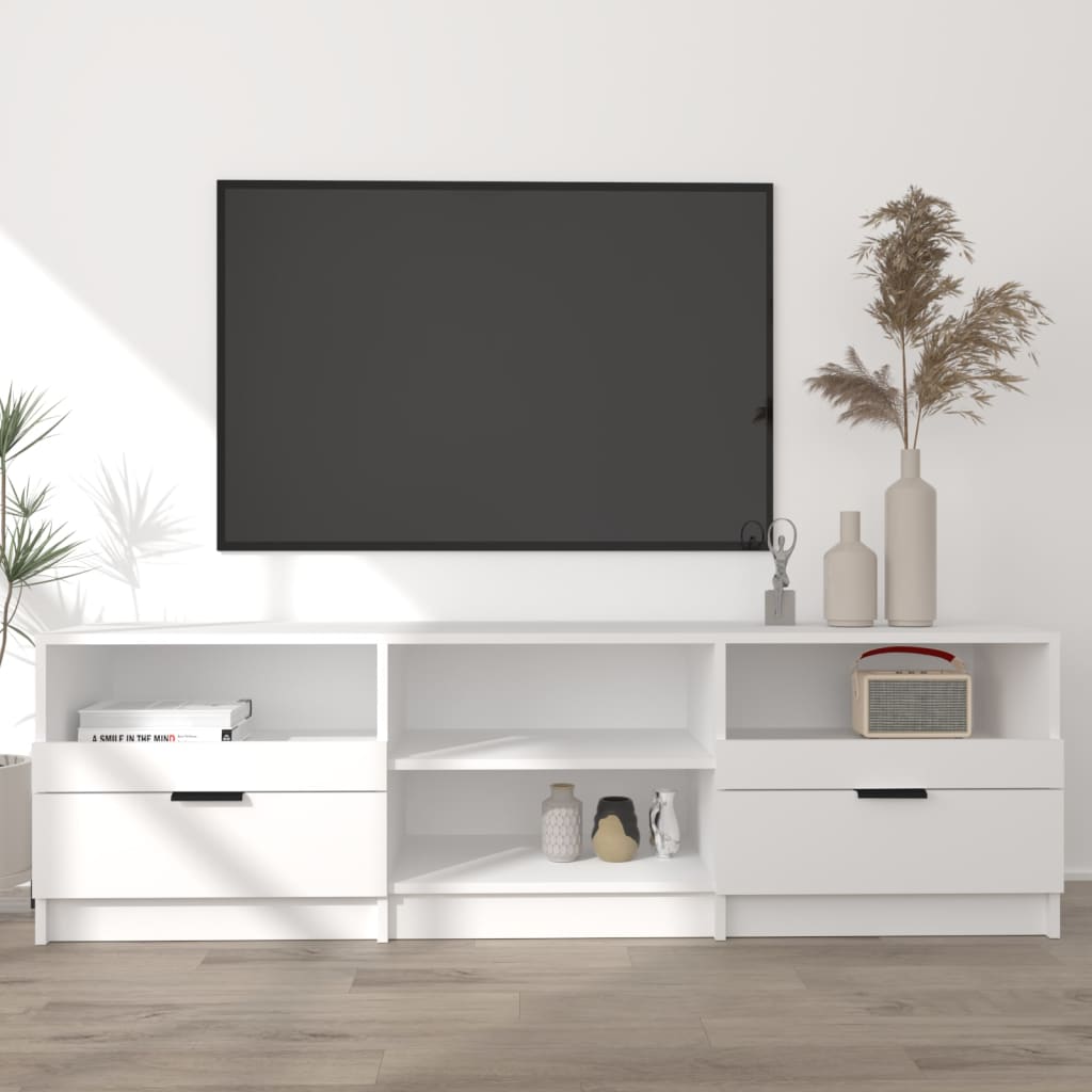 vidaXL Comodă TV, alb, 150x33,5x45 cm, lemn prelucrat vidaXL Comodă TV, alb, 150x33,5x45 cm, lemn prelucrat