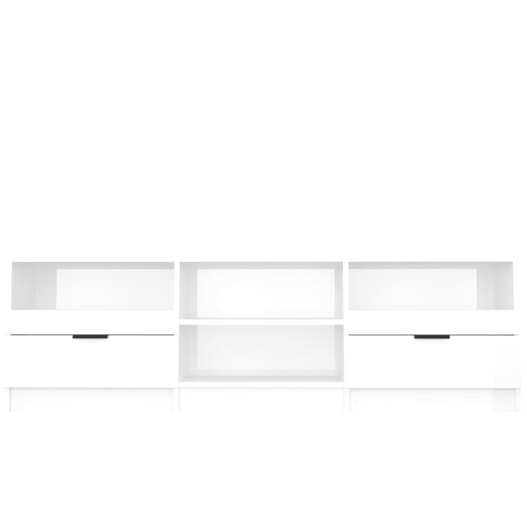 vidaXL Comodă TV, alb extralucios, 150x33,5x45 cm, lemn prelucrat