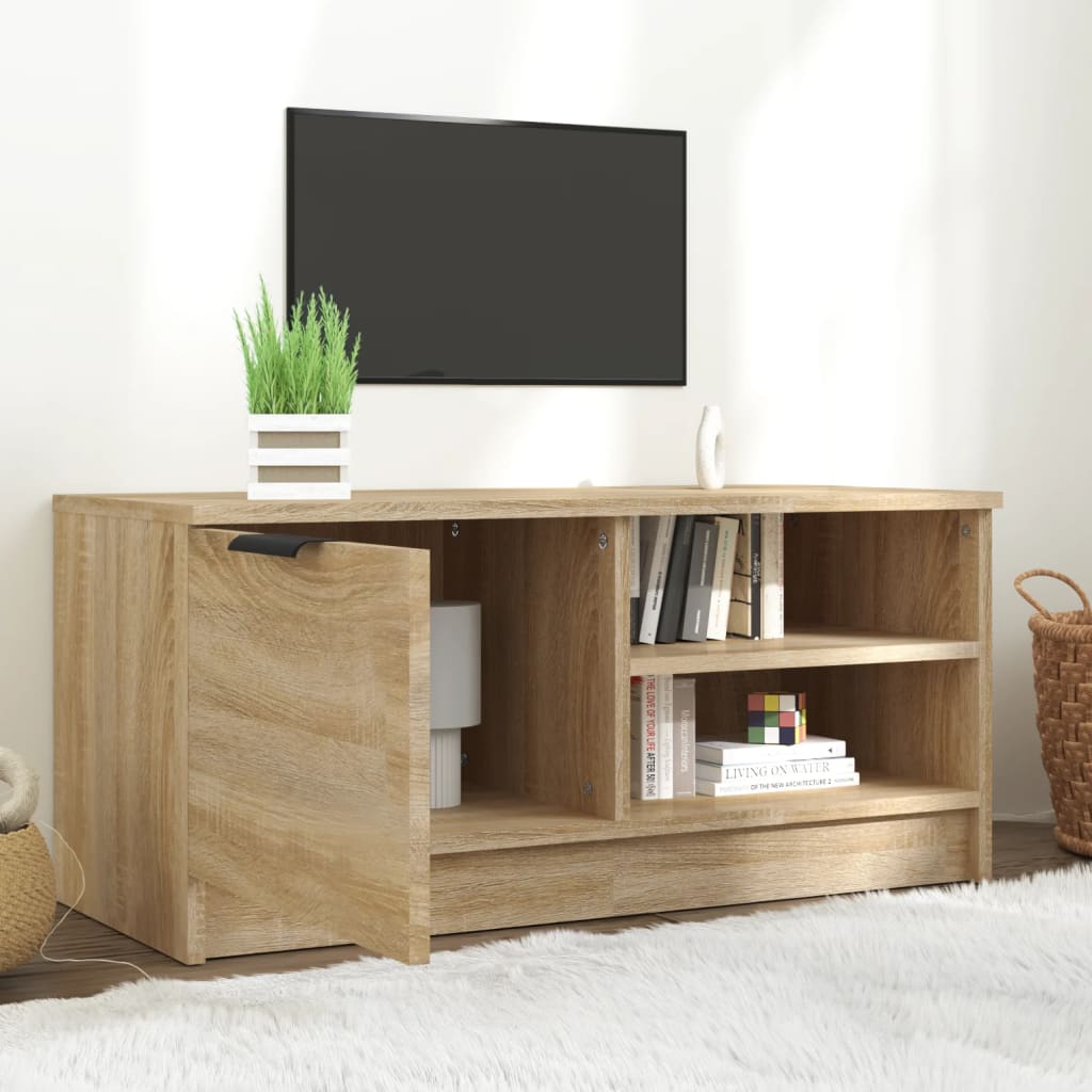 vidaXL Comodă TV, stejar sonoma, 80x35x36,5 cm, lemn prelucrat