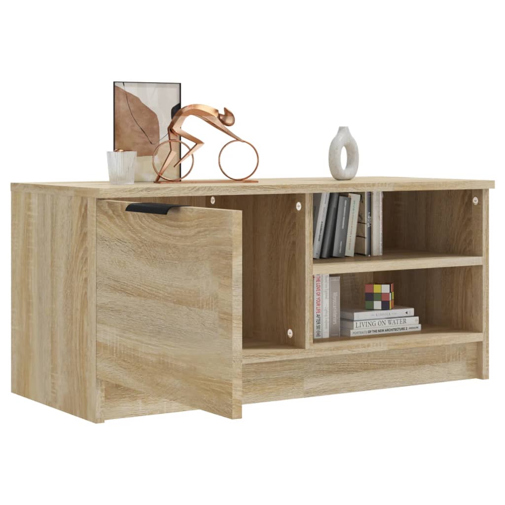 vidaXL Comodă TV, stejar sonoma, 80x35x36,5 cm, lemn prelucrat