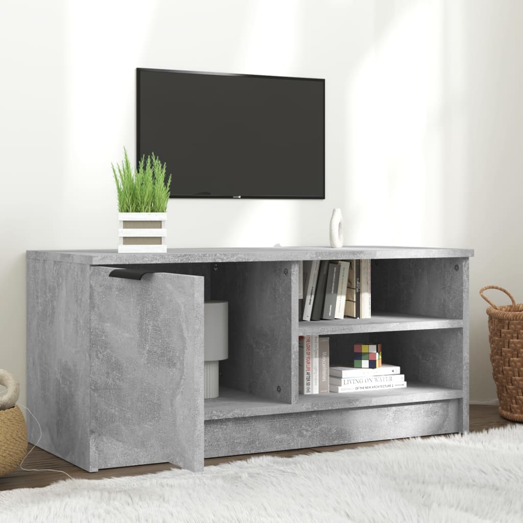 vidaXL Comodă TV, gri beton, 80x35x36,5 cm, lemn prelucrat vidaXL Comodă TV, gri beton, 80x35x36,5 cm, lemn prelucrat