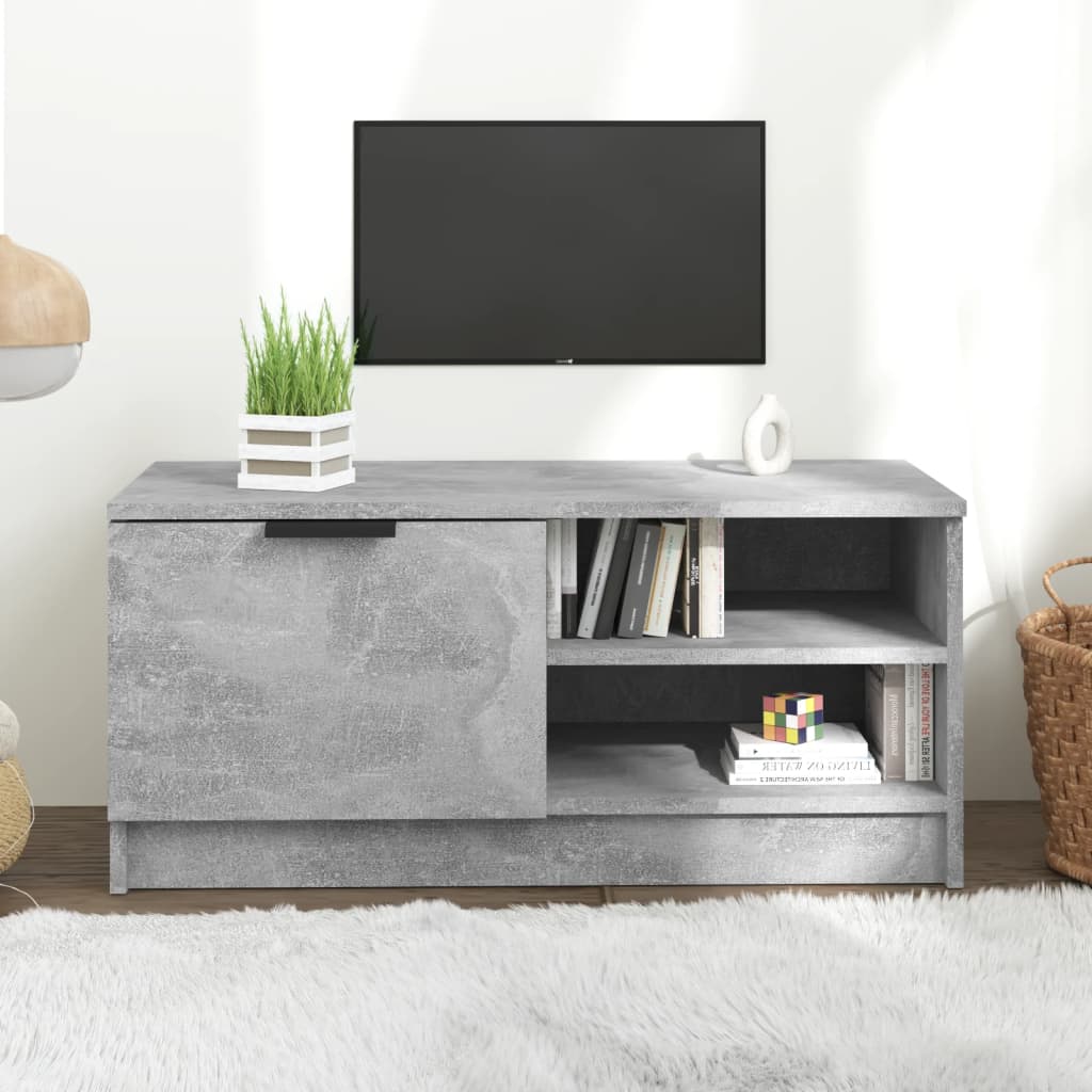 vidaXL Comodă TV, gri beton, 80x35x36,5 cm, lemn prelucrat vidaXL Comodă TV, gri beton, 80x35x36,5 cm, lemn prelucrat