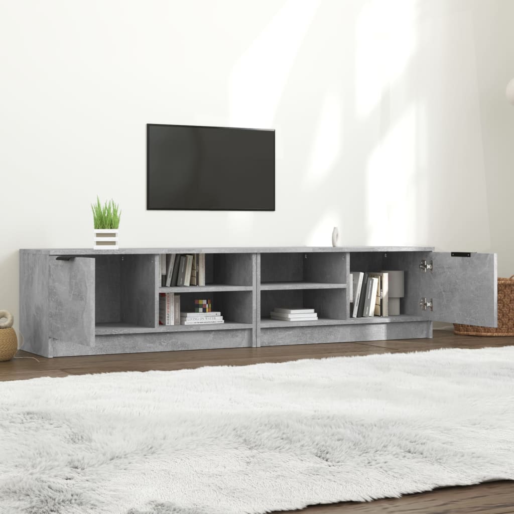 vidaXL Comodă TV, 2 buc., gri beton, 80x35x36,5 cm, lemn prelucrat