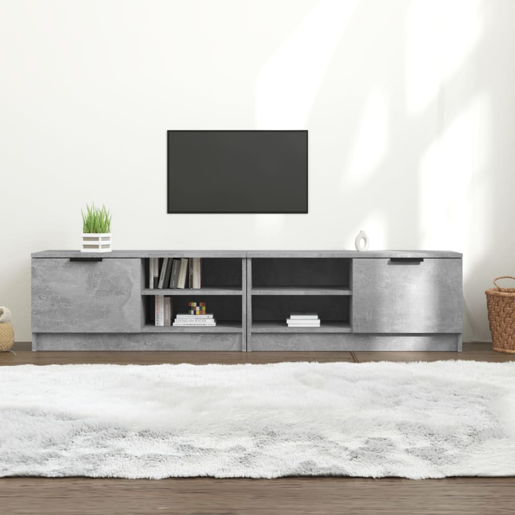 vidaXL Comodă TV, 2 buc., gri beton, 80x35x36,5 cm, lemn prelucrat