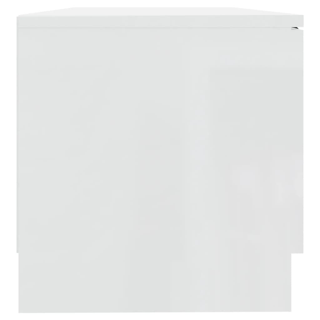 vidaXL Comodă TV, alb extralucios, 80x35x36,5 cm, lemn prelucrat