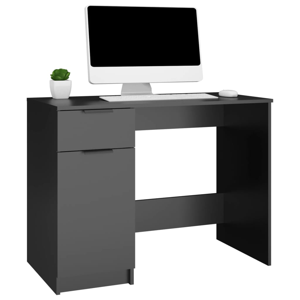 vidaXL Birou, negru, 100x50x75 cm, lemn prelucrat vidaXL Birou, negru, 100x50x75 cm, lemn prelucrat