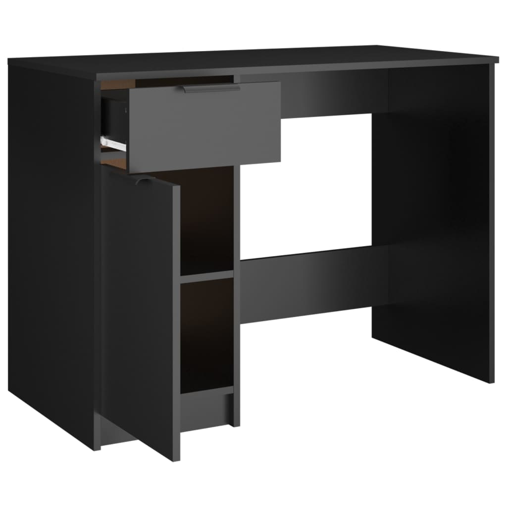 vidaXL Birou, negru, 100x50x75 cm, lemn prelucrat vidaXL Birou, negru, 100x50x75 cm, lemn prelucrat
