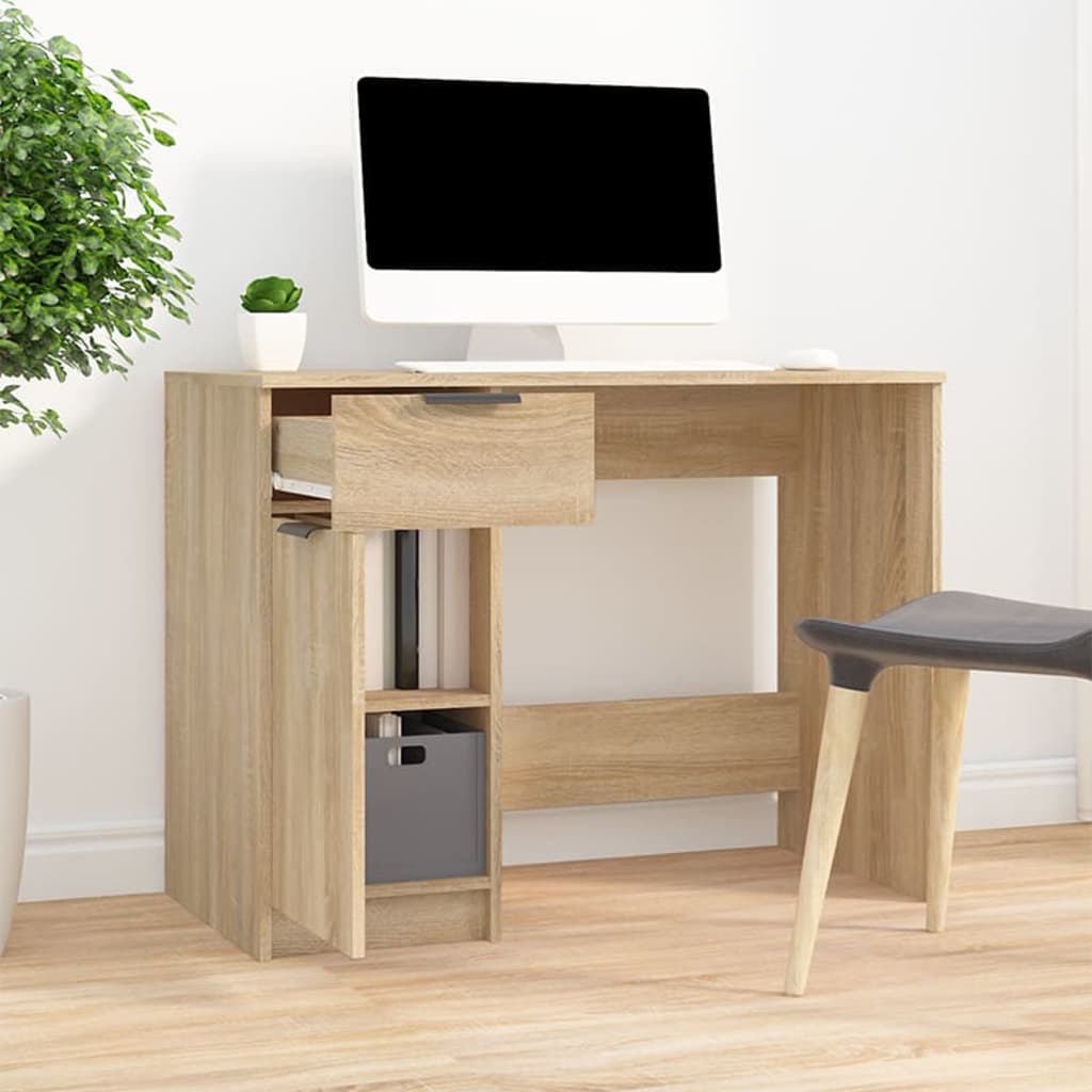 vidaXL Birou, stejar sonoma, 100x50x75 cm, lemn prelucrat