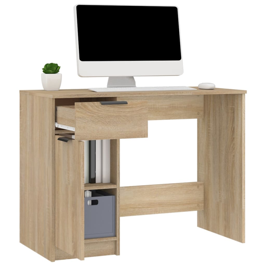 vidaXL Birou, stejar sonoma, 100x50x75 cm, lemn prelucrat