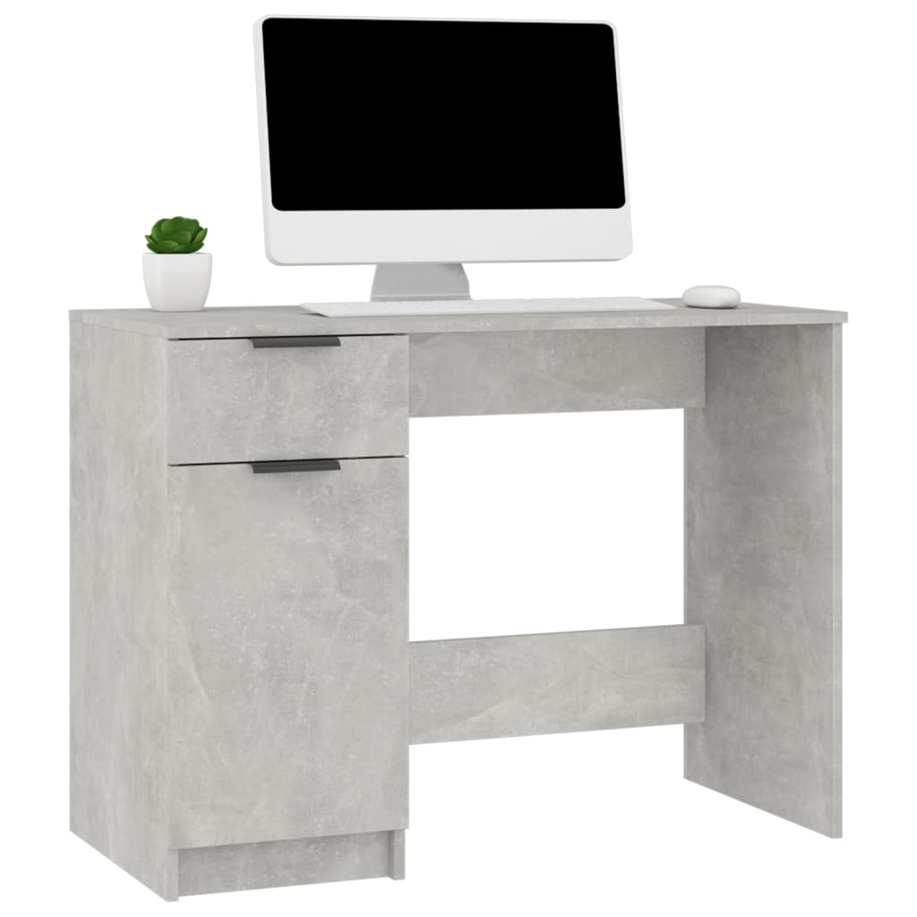 vidaXL Birou, gri beton, 100x50x75 cm, lemn prelucrat