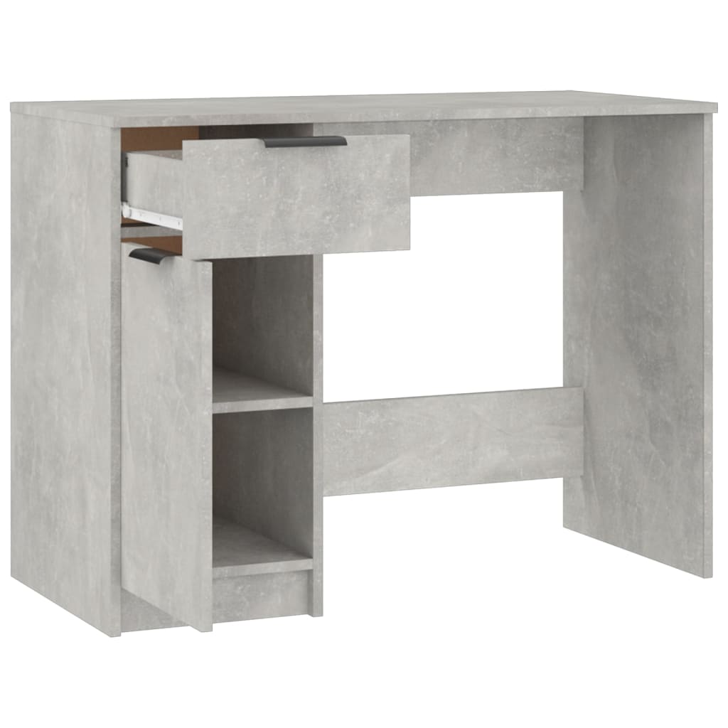 vidaXL Birou, gri beton, 100x50x75 cm, lemn prelucrat