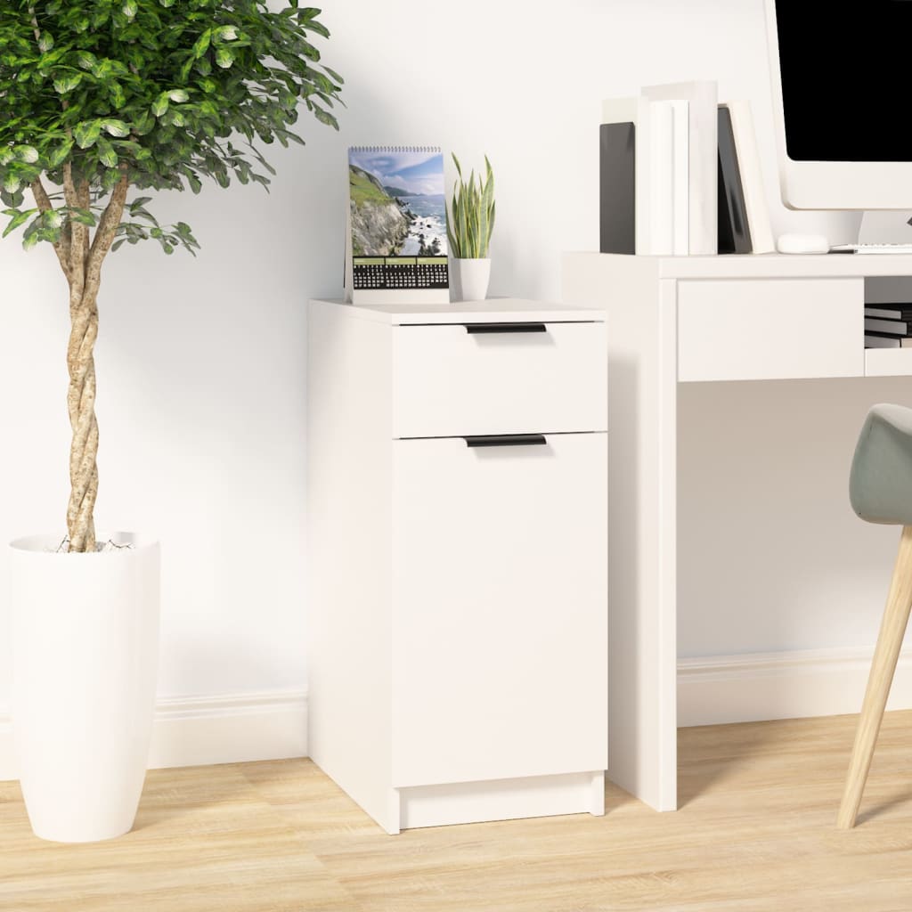 vidaXL Dulap de birou, alb, 33,5x50x75 cm, lemn prelucrat vidaXL Dulap de birou, alb, 33,5x50x75 cm, lemn prelucrat