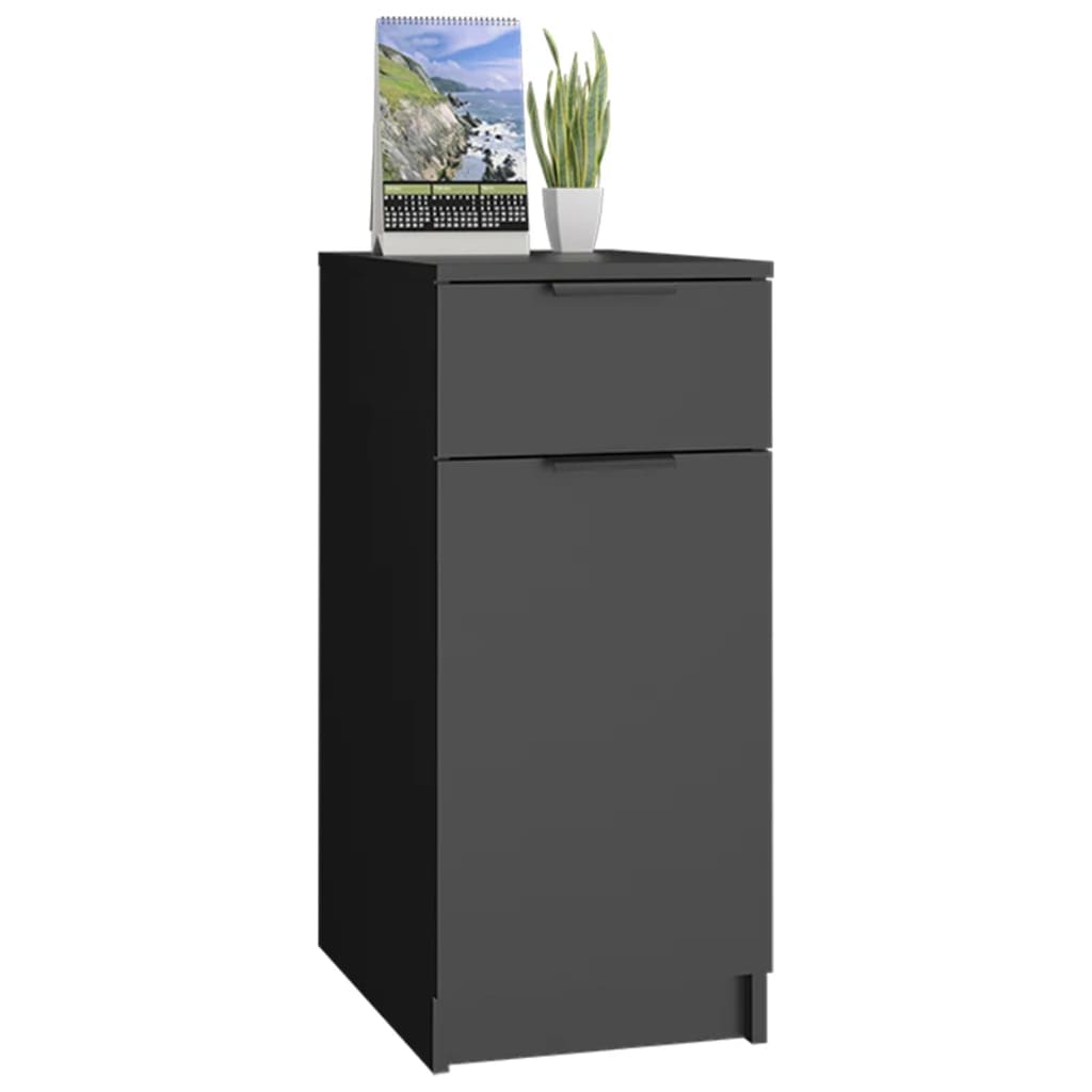 vidaXL Dulap de birou, negru, 33,5x50x75 cm, lemn prelucrat