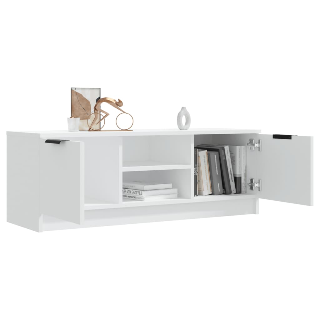 vidaXL Comodă TV, alb, 102x35x36,5 cm, lemn prelucrat