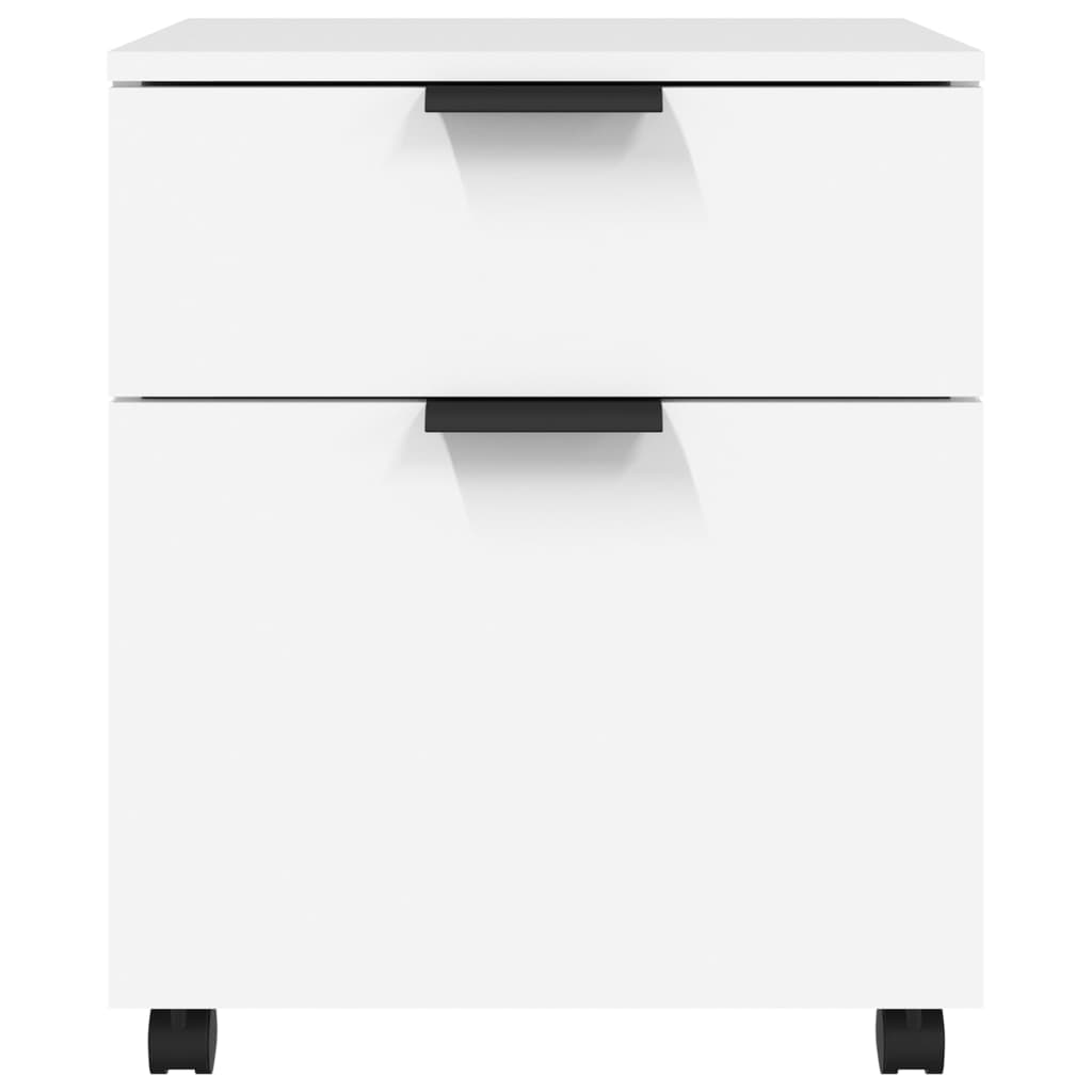 vidaXL Fișet mobil cu roți, alb, 45x38x54 cm, lemn prelucrat vidaXL Fișet mobil cu roți, alb, 45x38x54 cm, lemn prelucrat
