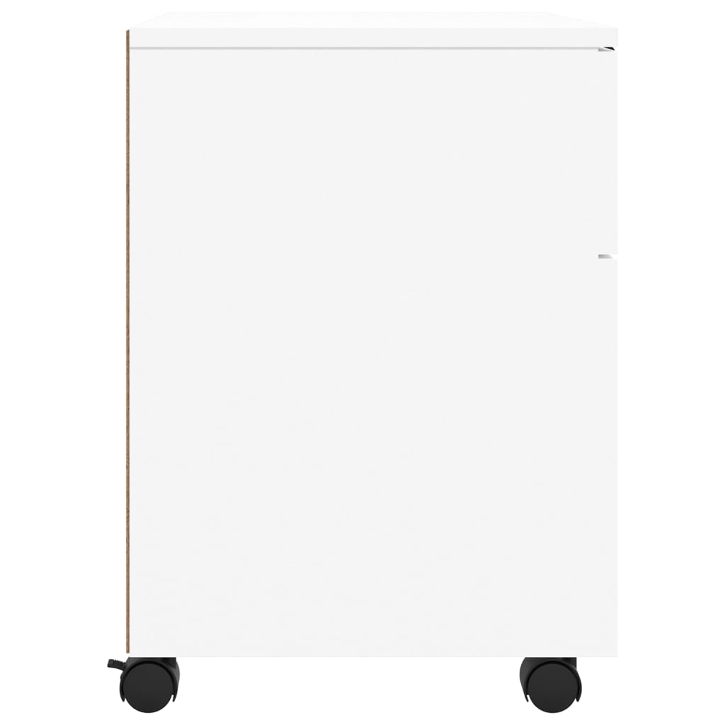 vidaXL Fișet mobil cu roți, alb, 45x38x54 cm, lemn prelucrat vidaXL Fișet mobil cu roți, alb, 45x38x54 cm, lemn prelucrat