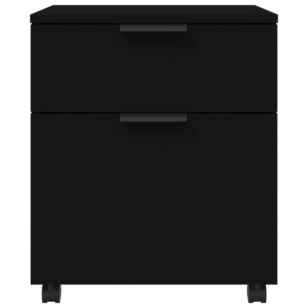 vidaXL Dulap dosare cu roți, negru, 45x38x54 cm, lemn prelucrat vidaXL Dulap dosare cu roți, negru, 45x38x54 cm, lemn prelucrat