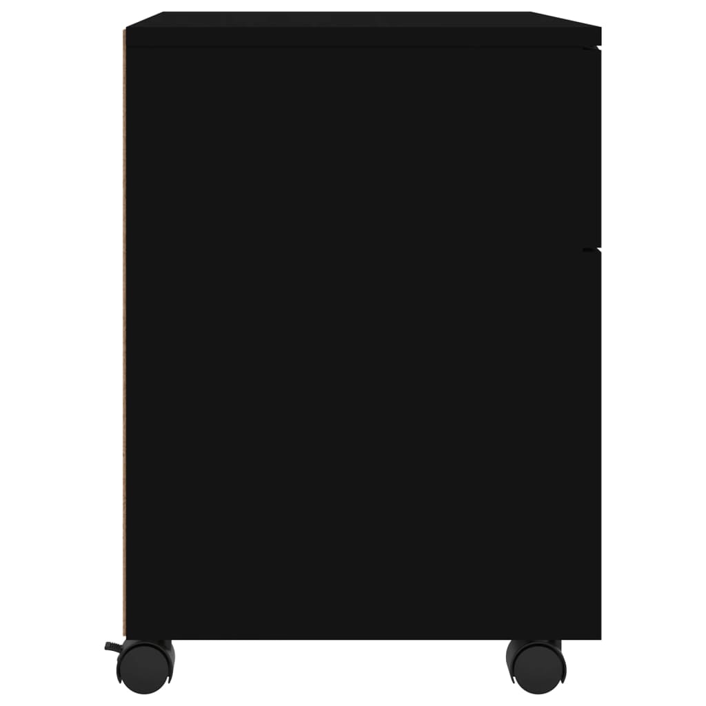 vidaXL Dulap dosare cu roți, negru, 45x38x54 cm, lemn prelucrat vidaXL Dulap dosare cu roți, negru, 45x38x54 cm, lemn prelucrat