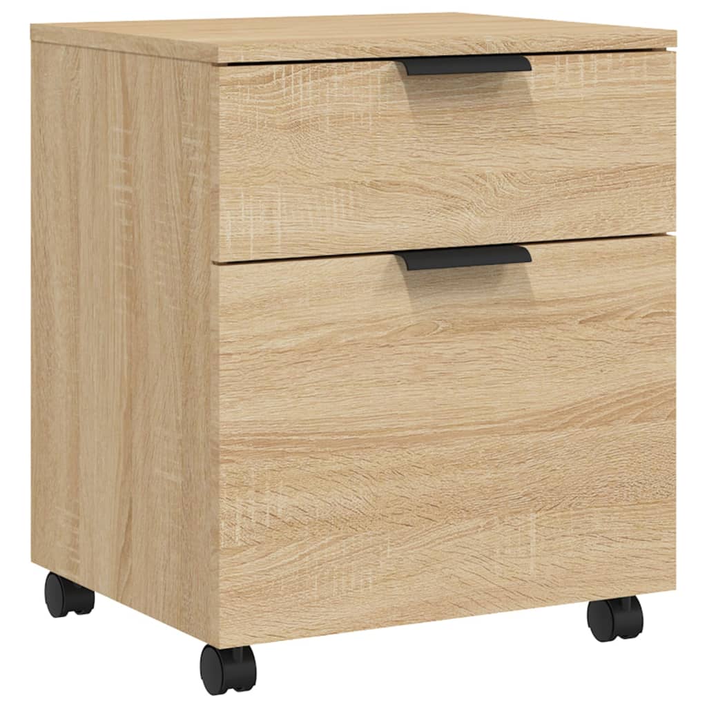 vidaXL Fișet mobil cu roți, stejar sonoma, 45x38x54 cm, lemn prelucrat vidaXL Fișet mobil cu roți, stejar sonoma, 45x38x54 cm, lemn prelucrat