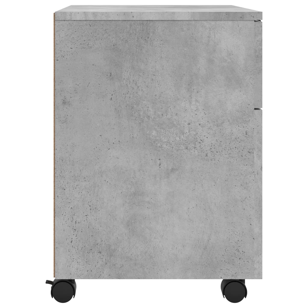 vidaXL Fișet mobil cu roți, gri beton, 45x38x54 cm, lemn prelucrat vidaXL Fișet mobil cu roți, gri beton, 45x38x54 cm, lemn prelucrat