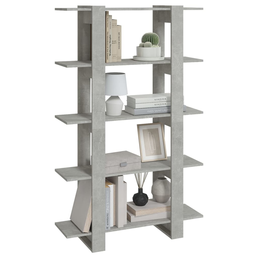 vidaXL Bibliotecă/Separator cameră, gri beton, 100x30x160 cm
