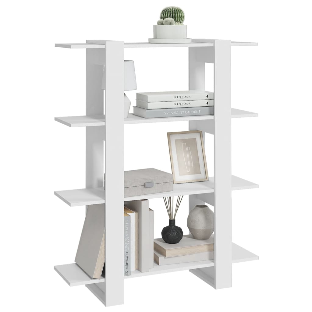 vidaXL Bibliotecă/Separator cameră, alb, 100x30x123,5 cm