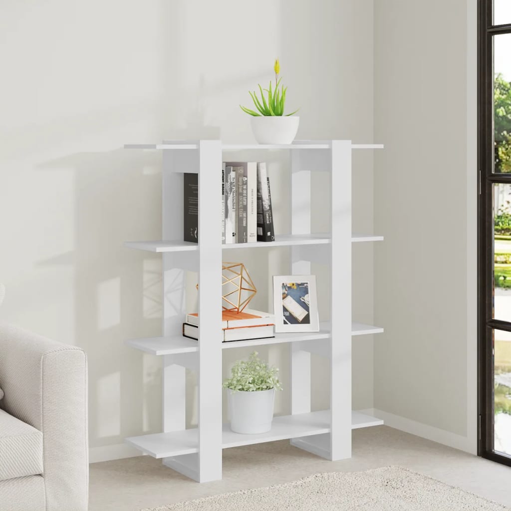 vidaXL Bibliotecă/Separator cameră, alb, 100x30x123,5 cm