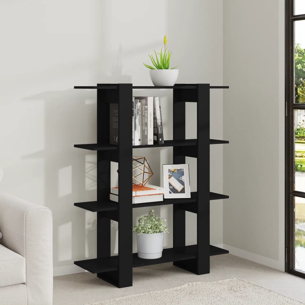 vidaXL Bibliotecă/Separator cameră, negru, 100x30x123,5 cm vidaXL Bibliotecă/Separator cameră, negru, 100x30x123,5 cm