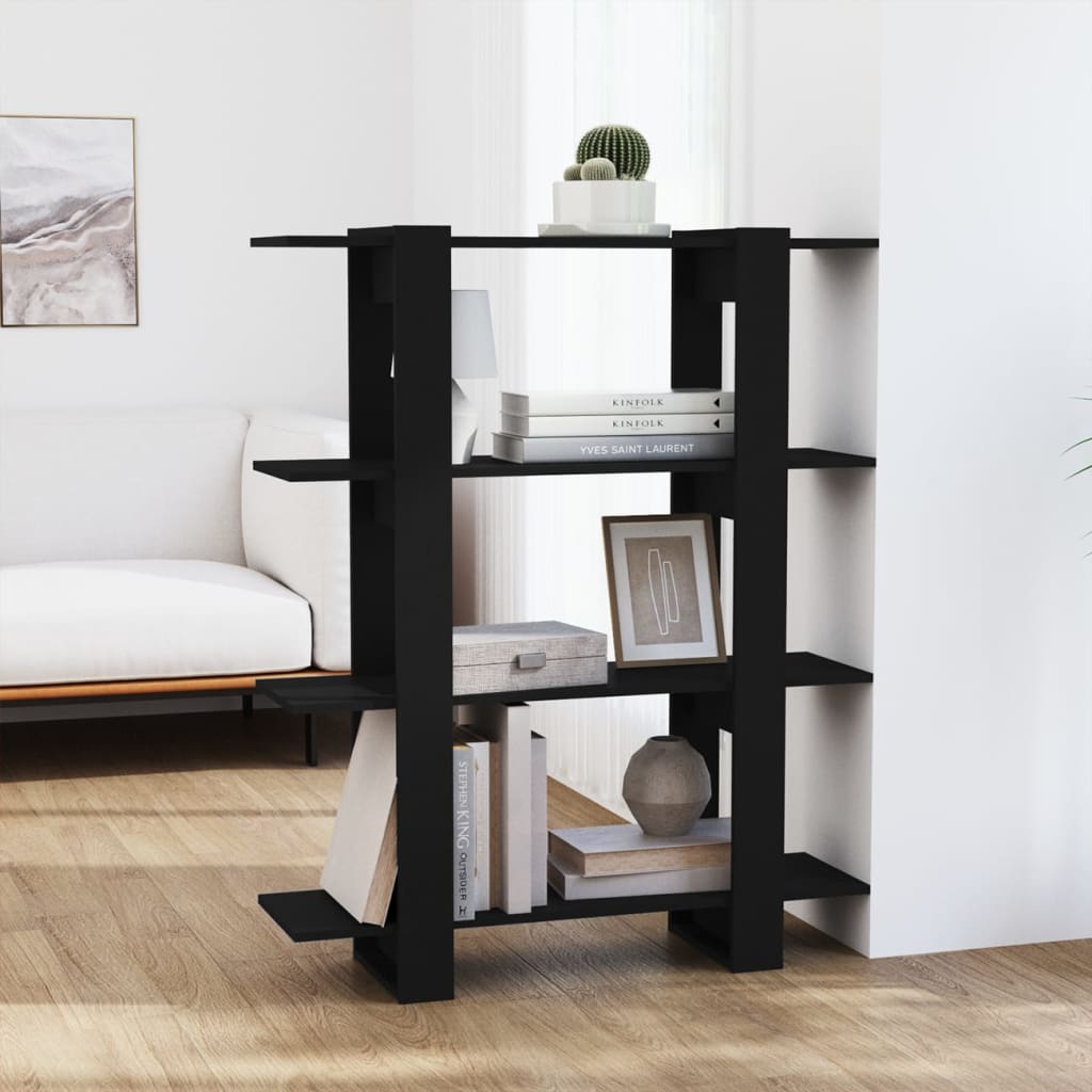 vidaXL Bibliotecă/Separator cameră, negru, 100x30x123,5 cm vidaXL Bibliotecă/Separator cameră, negru, 100x30x123,5 cm