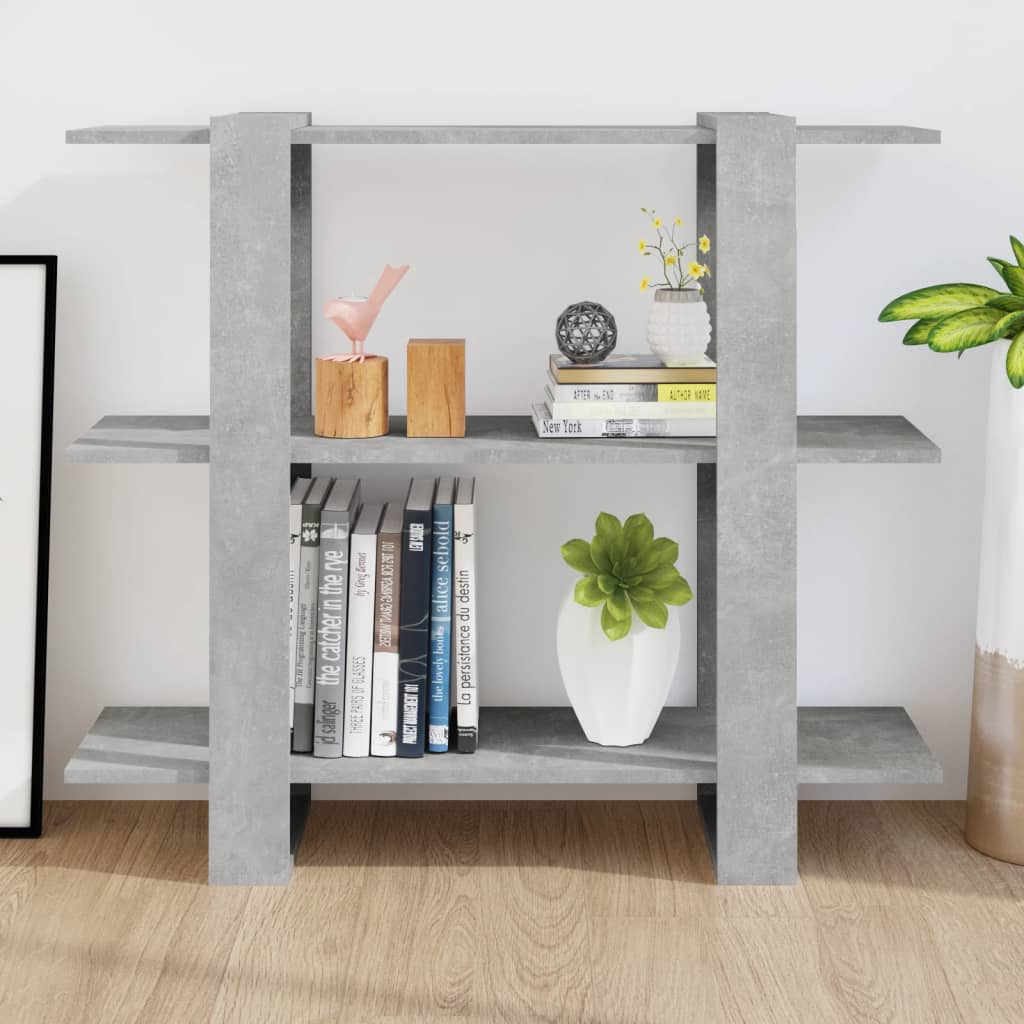 vidaXL Bibliotecă/Separator cameră, gri beton, 100x30x87 cm