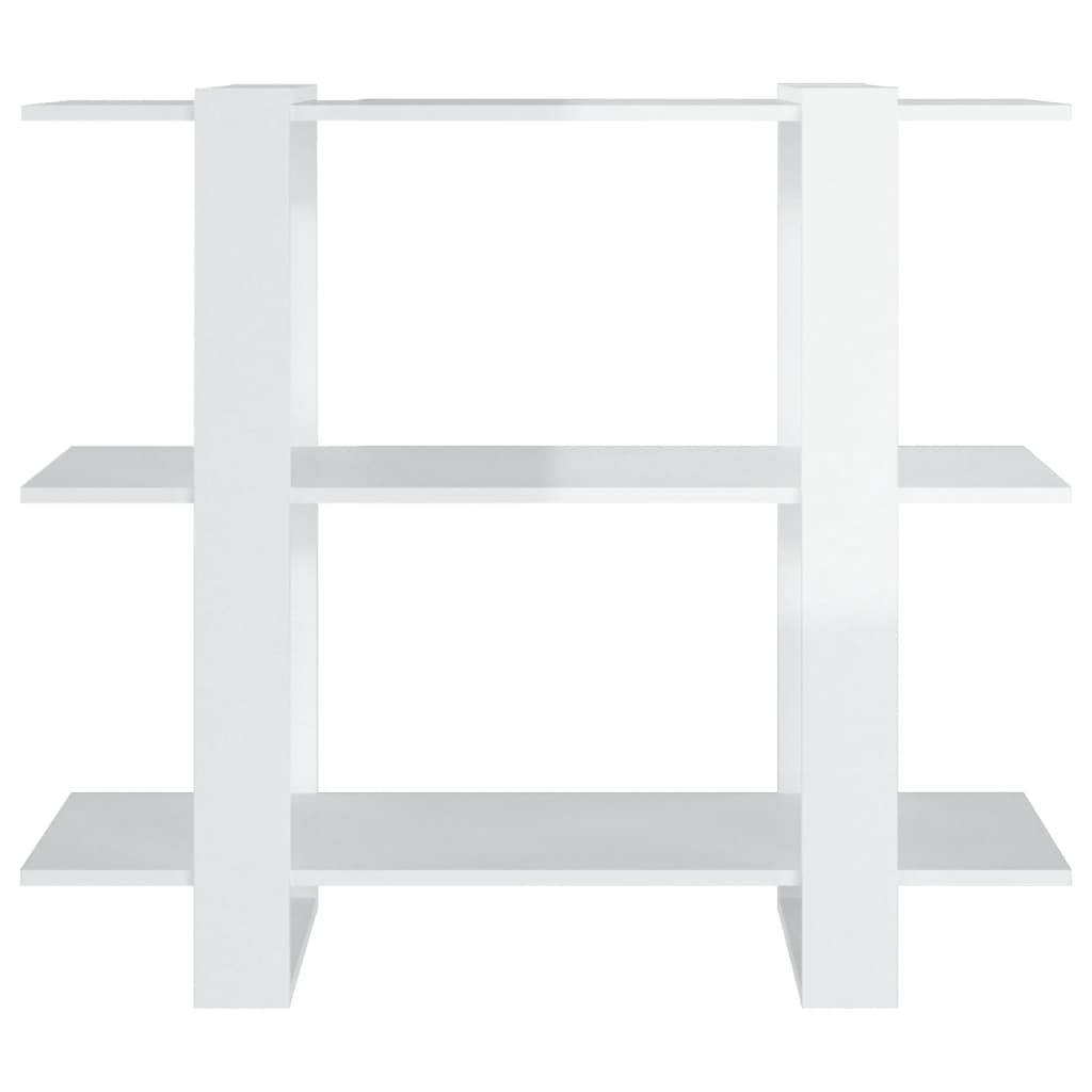 vidaXL Bibliotecă/Separator cameră, alb extralucios, 100x30x87 cm