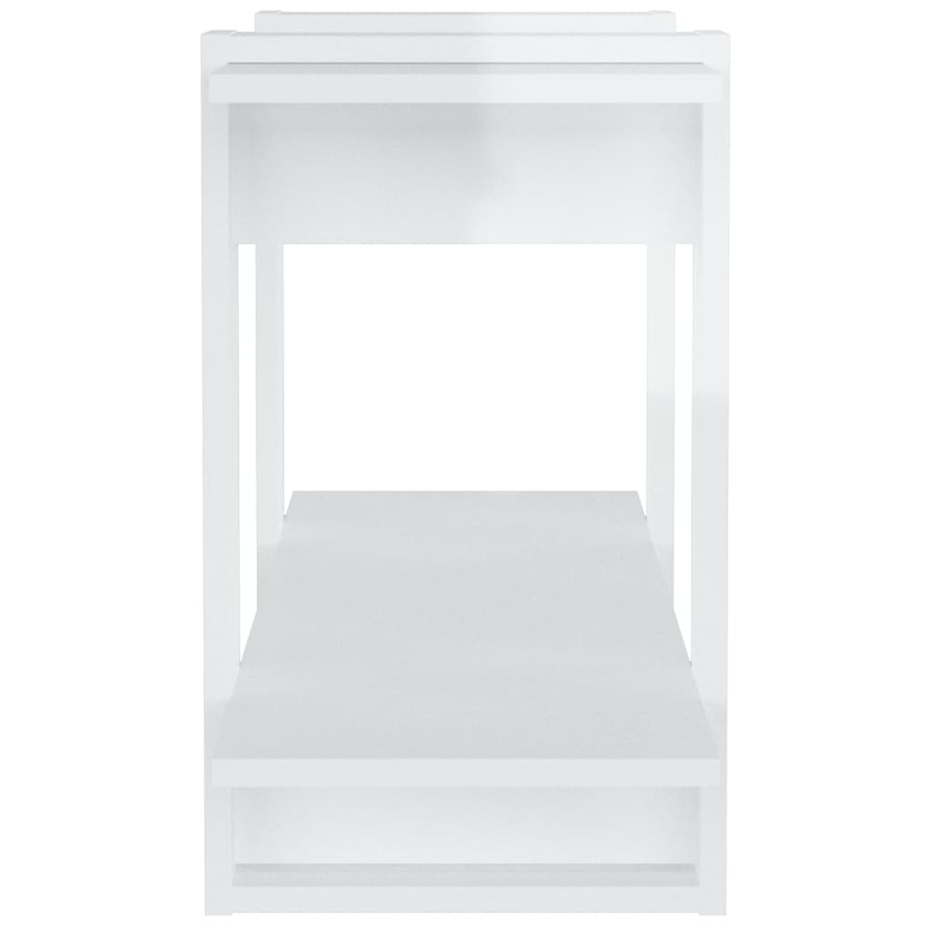 vidaXL Bibliotecă, alb extralucios, 100x30x51 cm, lemn compozit vidaXL Bibliotecă, alb extralucios, 100x30x51 cm, lemn compozit