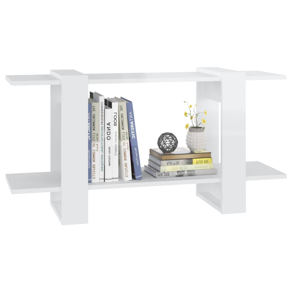 vidaXL Bibliotecă, alb extralucios, 100x30x51 cm, lemn compozit vidaXL Bibliotecă, alb extralucios, 100x30x51 cm, lemn compozit