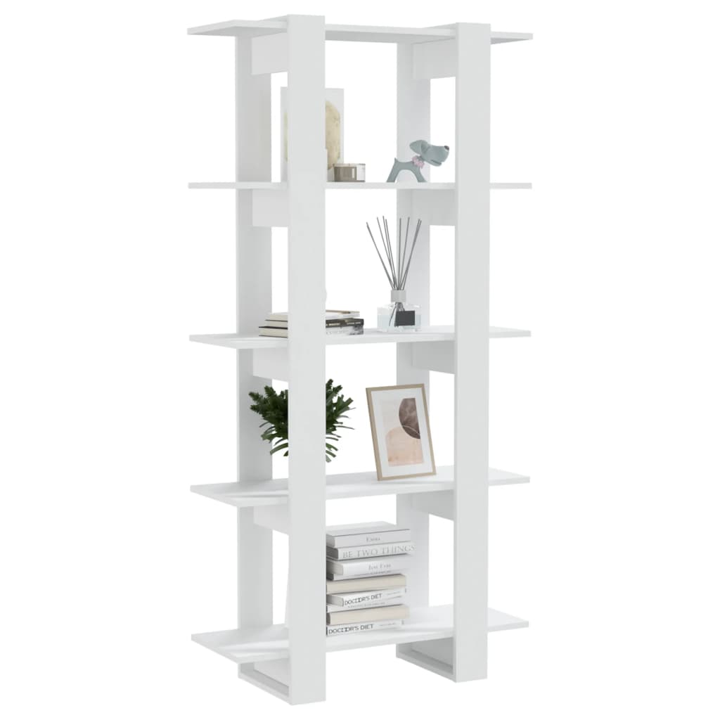 vidaXL Bibliotecă/Separator cameră, alb, 80x30x160 cm, PAL