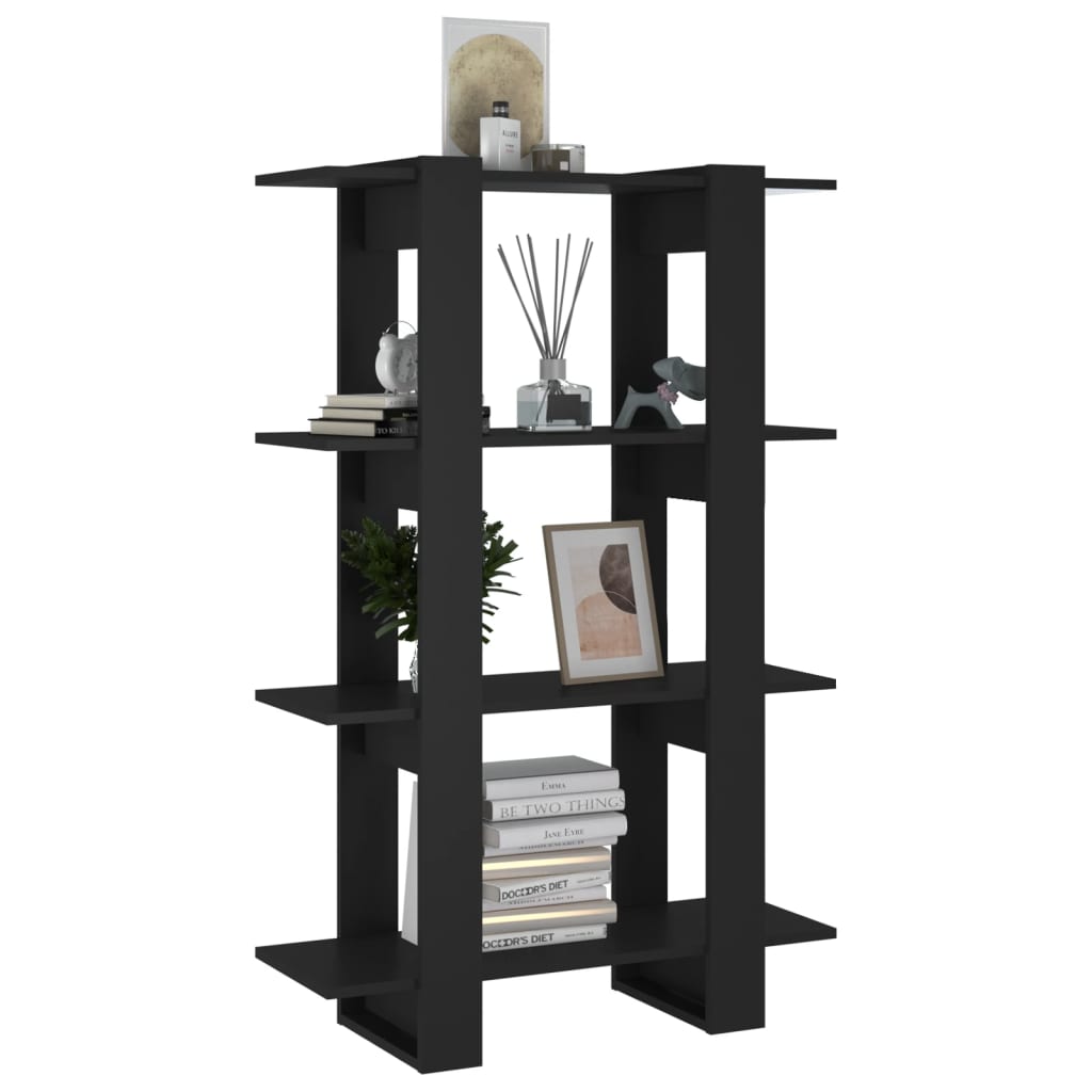 vidaXL Bibliotecă/Separator cameră, negru, 80x30x123,5 cm vidaXL Bibliotecă/Separator cameră, negru, 80x30x123,5 cm
